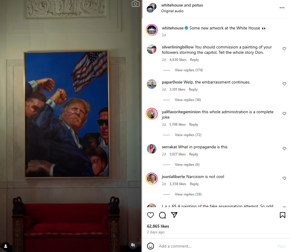 the-white-house-swapped-obama’s-portrait-with-a-bad-‘painting’-of-trump