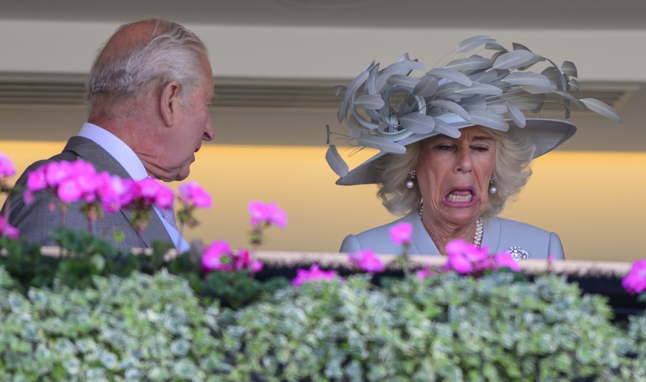 queen-camilla-wore-dior,-a-terrific-treacy-hat-&-a-terrible-expression-at-royal-ascot